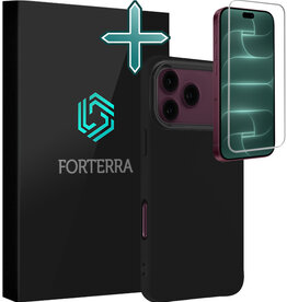 Forterra Forterra iPhone 18 Pro Max Hoesje Siliconen Met Screenprotector Met Dichte Notch - Zwart