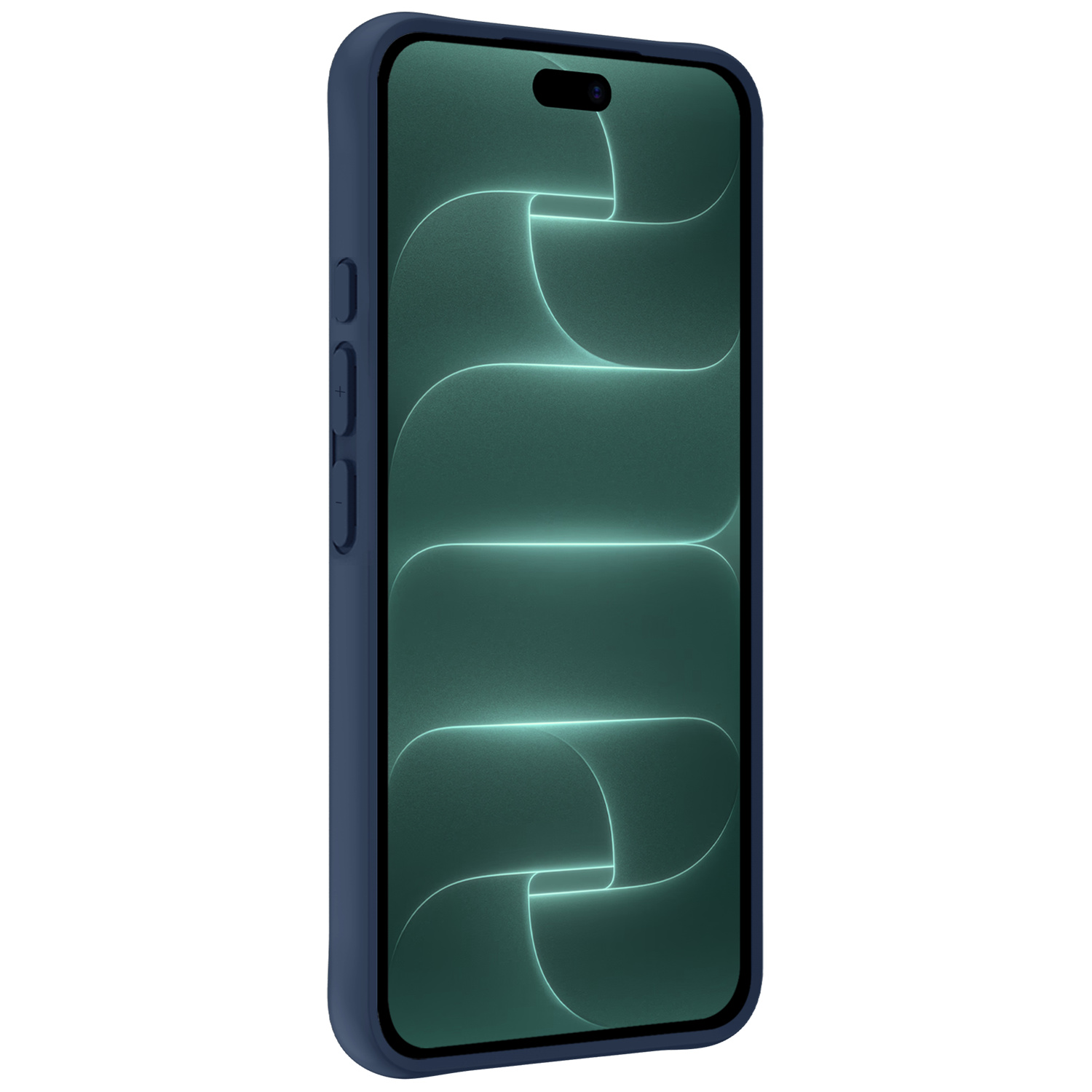 Forterra Forterra iPhone 18 Pro Max Hoesje Siliconen Met 2x Screenprotector Met Dichte Notch - Donkerblauw