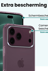 Forterra Forterra iPhone 18 Pro Max Hoesje Siliconen Met 2x Screenprotector Met Dichte Notch - Transparant
