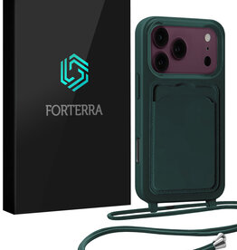 Forterra Forterra iPhone 18 Pro Hoesje Pashouder met Koord - Donkergroen