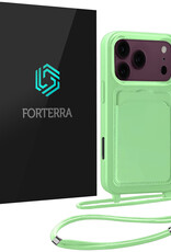 Forterra Forterra iPhone 18 Pro Hoesje Pashouder met Koord - Groen