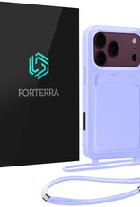 Forterra Forterra iPhone 18 Pro Hoesje Pashouder met Koord - Lila