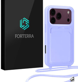 Forterra Forterra iPhone 18 Pro Hoesje Pashouder met Koord - Lila