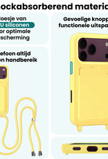 Forterra Forterra iPhone 18 Pro Max Hoesje Pashouder met Koord - Geel