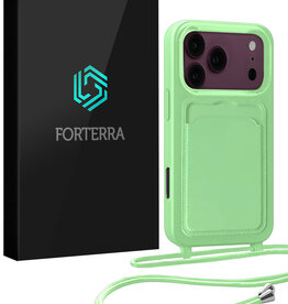 Forterra Forterra iPhone 18 Pro Max Hoesje Pashouder met Koord - Groen