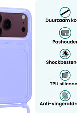Forterra Forterra iPhone 18 Pro Max Hoesje Pashouder met Koord - Lila