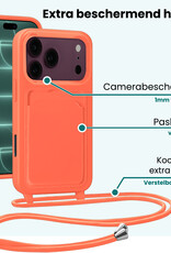 Forterra Forterra iPhone 18 Pro Max Hoesje Pashouder met Koord - Papaya