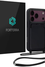 Forterra Forterra iPhone 18 Pro Max Hoesje Pashouder met Koord - Zwart