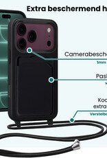 Forterra Forterra iPhone 18 Pro Max Hoesje Pashouder met Koord - Zwart