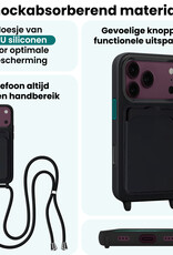 Forterra Forterra iPhone 18 Pro Max Hoesje Pashouder met Koord - Zwart