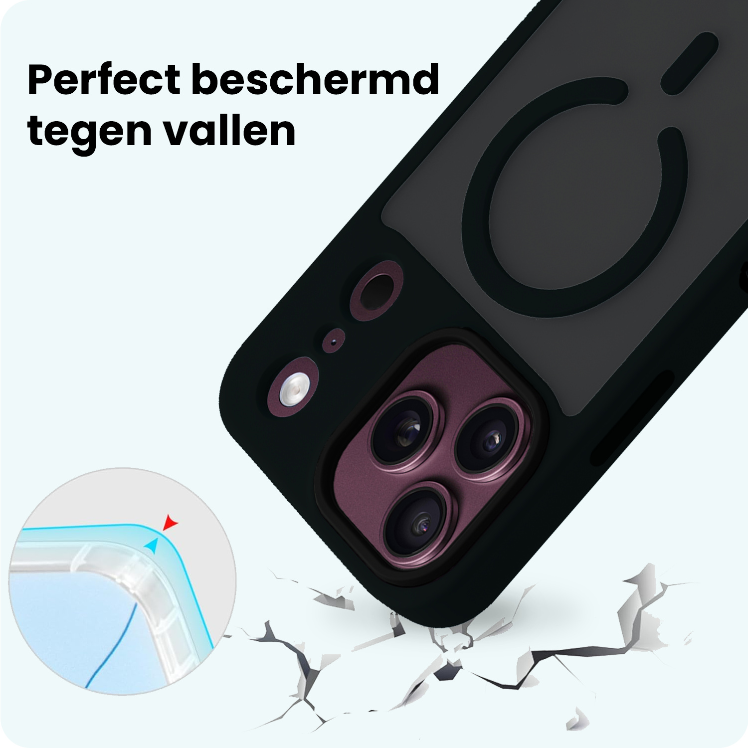 Forterra Forterra iPhone 18 Pro Magsafe Hoesje - Zwart