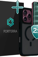 Forterra Forterra iPhone 18 Pro Magsafe Hoesje Zwart Met 2x Screenprotector