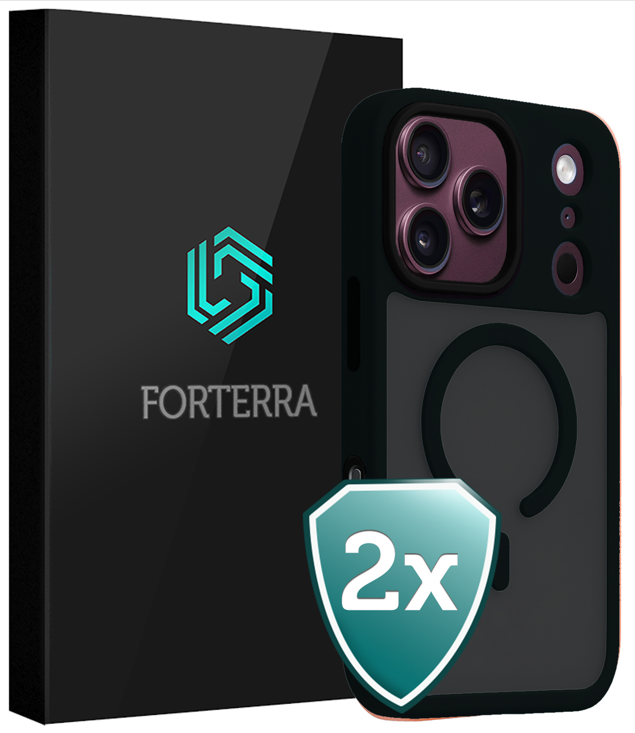 Forterra Forterra iPhone 18 Pro Max Magsafe Hoesje - Zwart - 2 PACK
