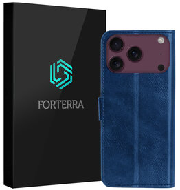 Forterra Forterra iPhone 18 Pro Hoesje Bookcase - Donkerblauw