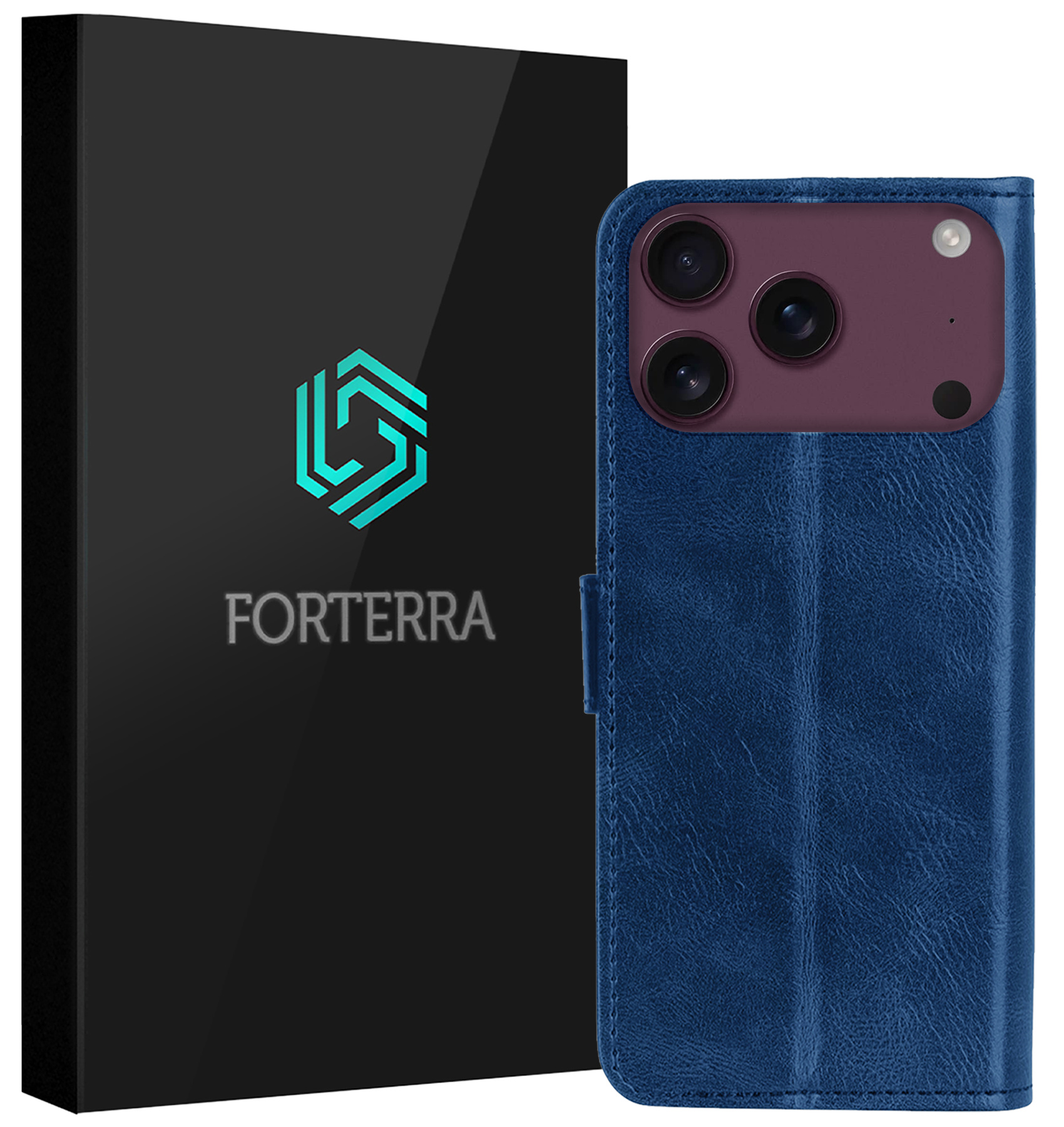 Forterra Forterra iPhone 18 Pro Hoesje Bookcase - Donkerblauw