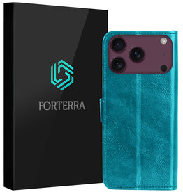 Forterra Forterra iPhone 18 Pro Hoesje Bookcase - Turquoise