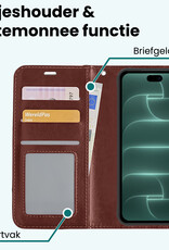 Forterra Forterra iPhone 18 Pro Hoesje Bookcase Met Screenprotector - Bruin