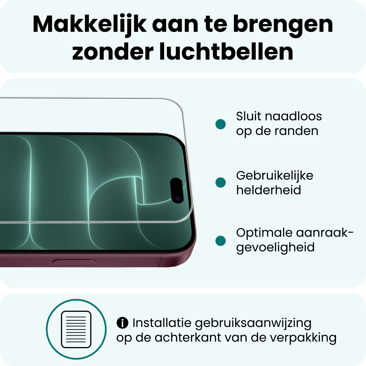 Forterra Forterra iPhone 18 Pro Hoesje Bookcase Met Screenprotector - Bruin