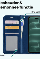 Forterra Forterra iPhone 18 Pro Hoesje Bookcase Met Screenprotector - Donkerblauw