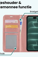 Forterra Forterra iPhone 18 Pro Hoesje Bookcase Met Screenprotector - Rose Goud