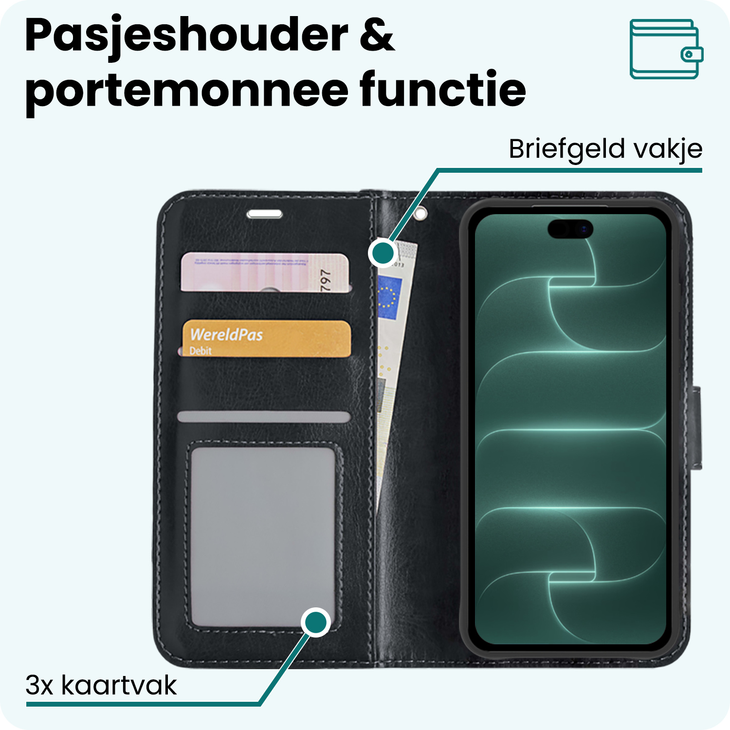 Forterra Forterra iPhone 18 Pro Max Hoesje Bookcase - Zwart