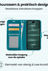 Forterra Forterra iPhone 18 Pro Max Hoesje Bookcase Met 2x Screenprotector - Turquoise