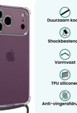 Forterra Forterra iPhone 18 Pro Max Hoesje Transparant Shockproof Met Zwart Koord