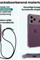 Forterra Forterra iPhone 18 Pro Max Hoesje Transparant Shockproof Met Zwart Koord