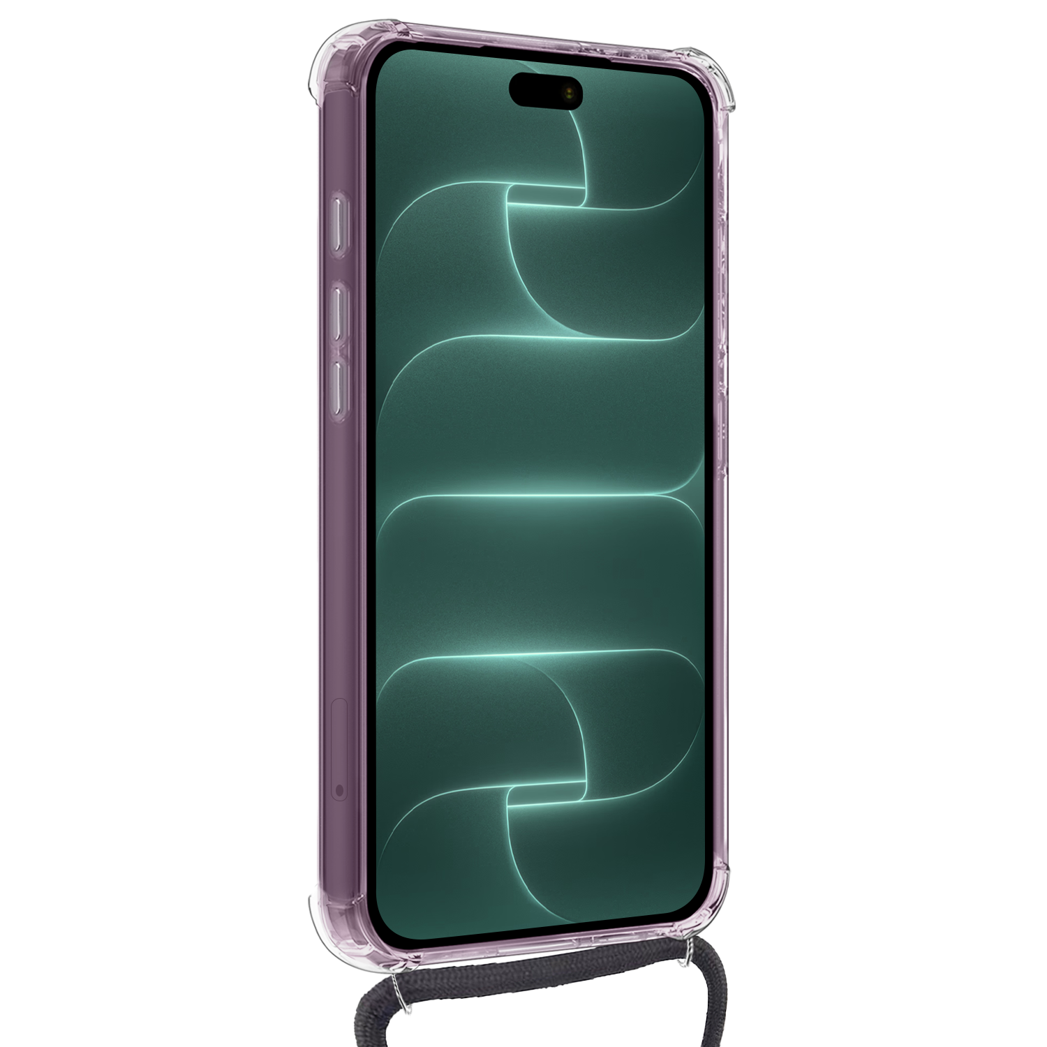 Forterra Forterra iPhone 18 Pro Max Hoesje Transparant Shockproof Met Zwart Koord