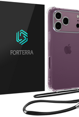 Forterra Forterra iPhone 18 Pro Hoesje Transparant Shockproof Met Zwart Koord