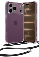 Nomfy Nomfy iPhone 18 Pro Max Hoesje Transparant Shockproof Met Zwart Koord