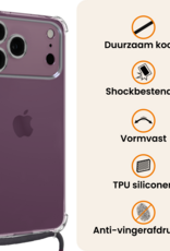 Nomfy Nomfy iPhone 18 Pro Max Hoesje Transparant Shockproof Met Zwart Koord