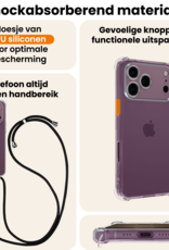 Nomfy Nomfy iPhone 18 Pro Max Hoesje Transparant Shockproof Met Zwart Koord
