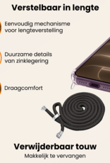 Nomfy Nomfy iPhone 18 Pro Hoesje Transparant Shockproof Met Zwart Koord