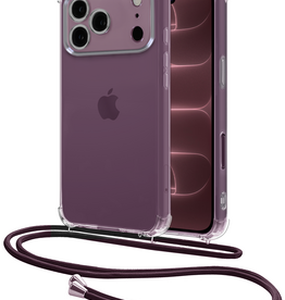NoXx NoXx iPhone 18 Pro Hoesje Transparant Shockproof Met Zwart Koord
