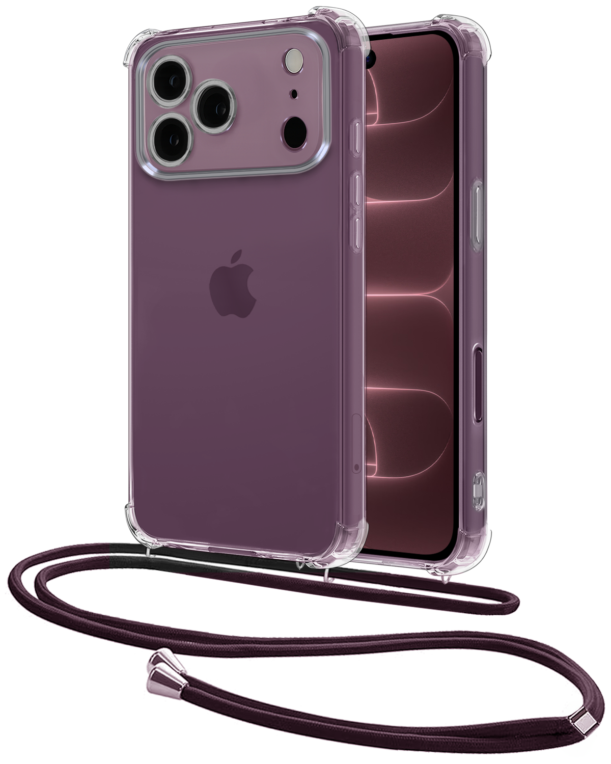 NoXx NoXx iPhone 18 Pro Hoesje Transparant Shockproof Met Zwart Koord