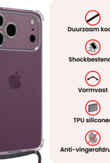 NoXx NoXx iPhone 18 Pro Hoesje Transparant Shockproof Met Zwart Koord
