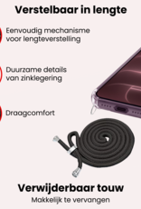 NoXx NoXx iPhone 18 Pro Hoesje Transparant Shockproof Met Zwart Koord