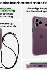 BASEY. BASEY. iPhone 18 Pro Max Hoesje Transparant Shockproof Met Zwart Koord