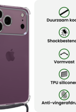 BASEY. BASEY. iPhone 18 Pro Hoesje Transparant Shockproof Met Zwart Koord
