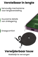 BASEY. BASEY. iPhone 18 Pro Hoesje Transparant Shockproof Met Zwart Koord