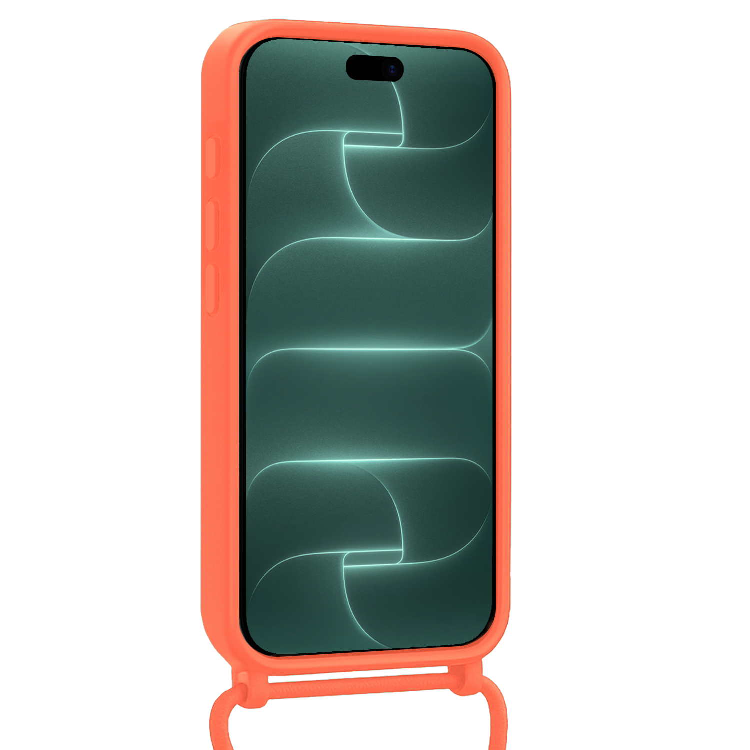 Forterra Forterra iPhone 18 Pro Max Hoesje Pashouder met Koord - Papaya