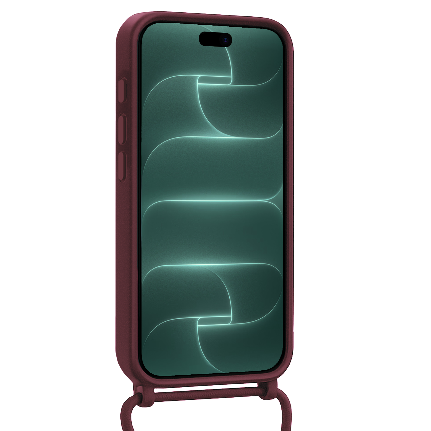 Forterra Forterra iPhone 18 Pro Max Hoesje Pashouder met Koord - Aubergine