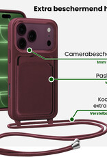 BASEY. BASEY. iPhone 18 Pro Hoesje Pashouder met Koord - Aubergine - 2 PACK