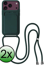 BASEY. BASEY. iPhone 18 Pro Hoesje Pashouder met Koord - Donkergroen - 2 PACK