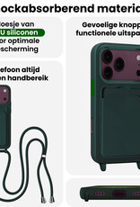 BASEY. BASEY. iPhone 18 Pro Hoesje Pashouder met Koord - Donkergroen - 2 PACK