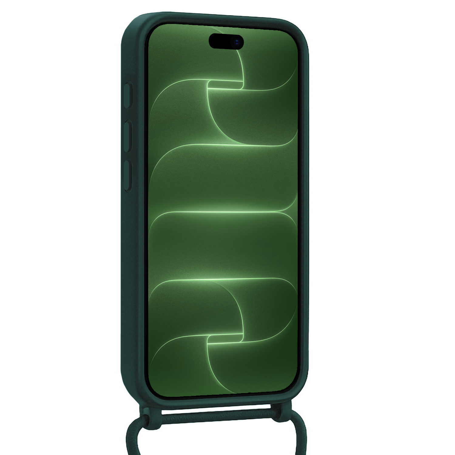 BASEY. BASEY. iPhone 18 Pro Hoesje Pashouder met Koord - Donkergroen - 2 PACK