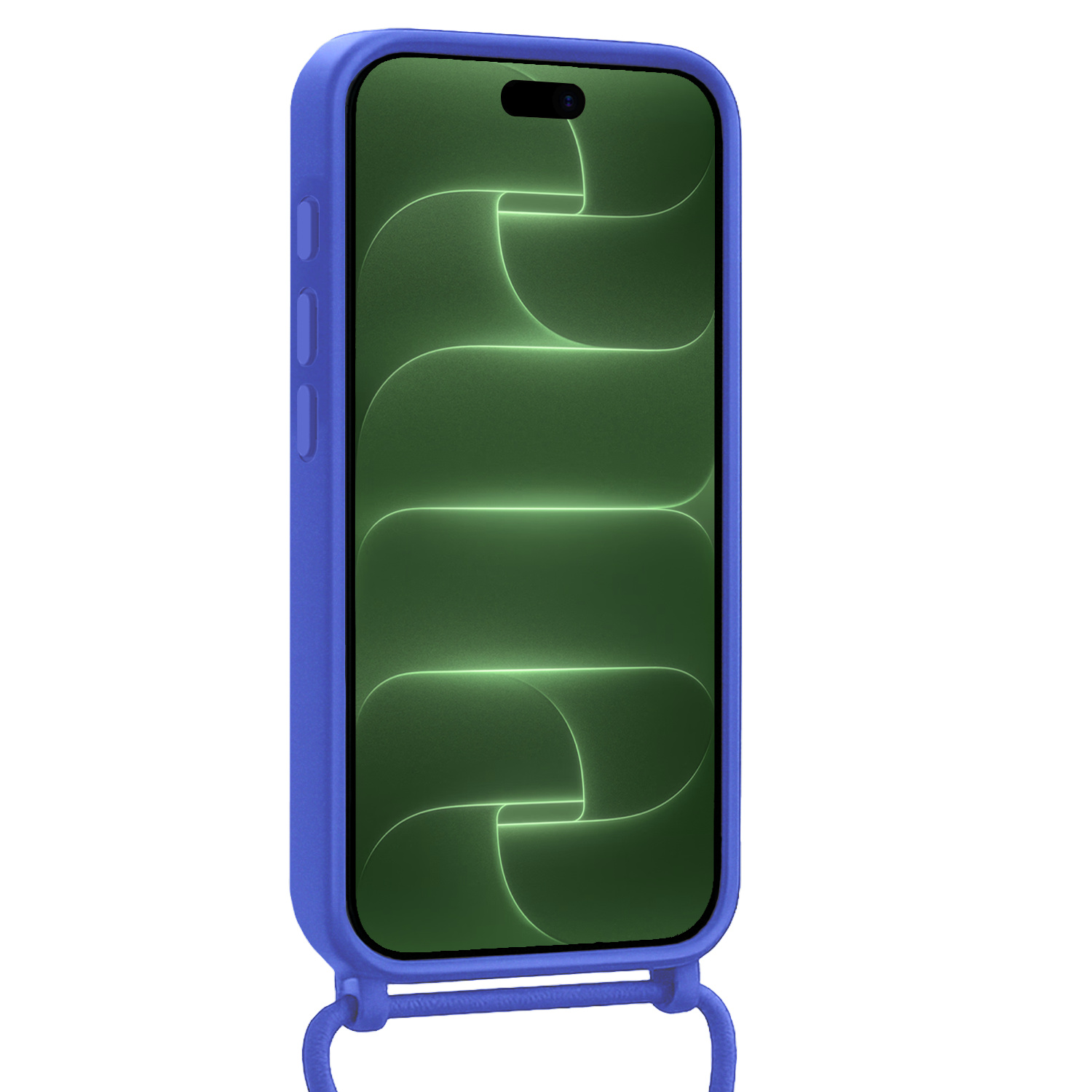 BASEY. BASEY. iPhone 18 Pro Hoesje Pashouder met Koord Met 2x Screenprotector - Fel Blauw