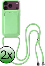BASEY. BASEY. iPhone 18 Pro Hoesje Pashouder met Koord - Groen - 2 PACK