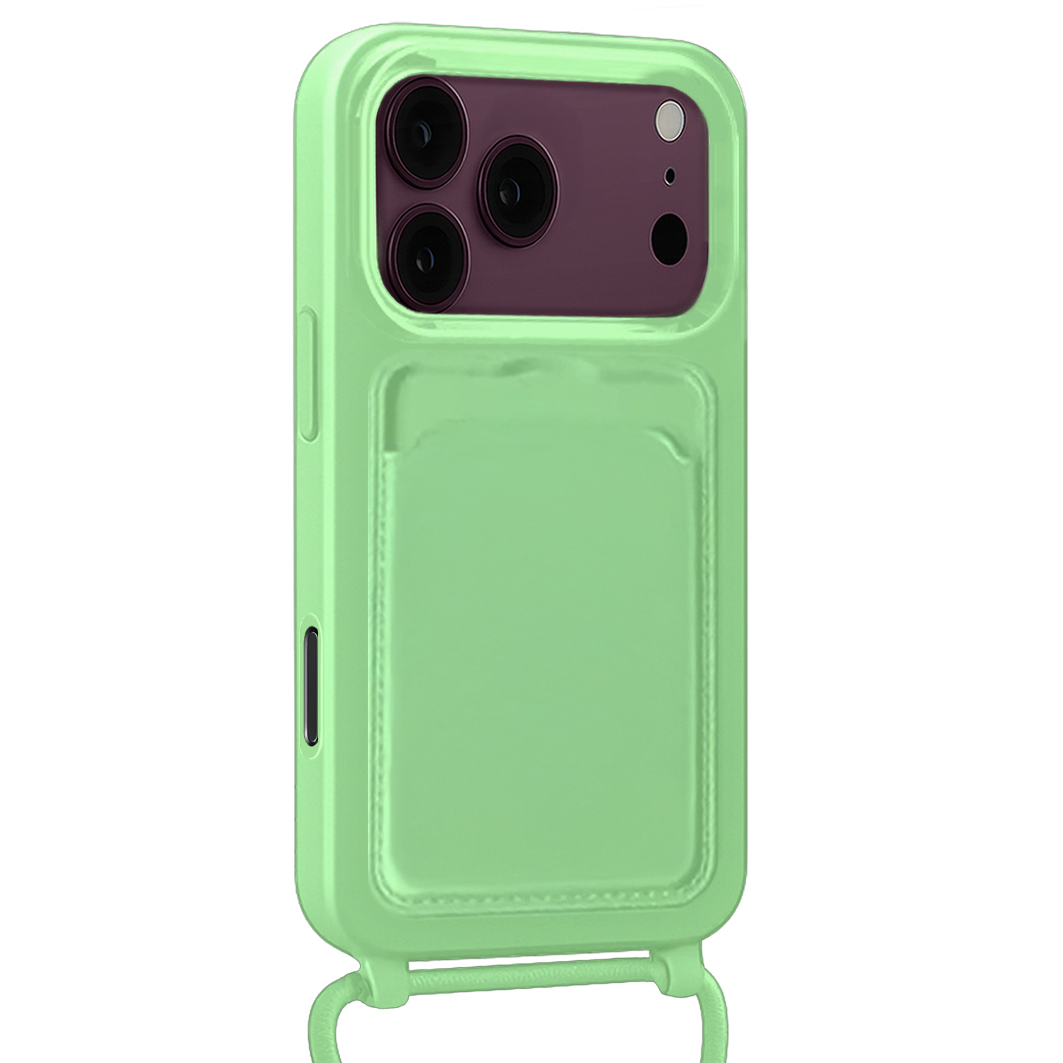 BASEY. BASEY. iPhone 18 Pro Hoesje Pashouder met Koord Met Screenprotector - Groen